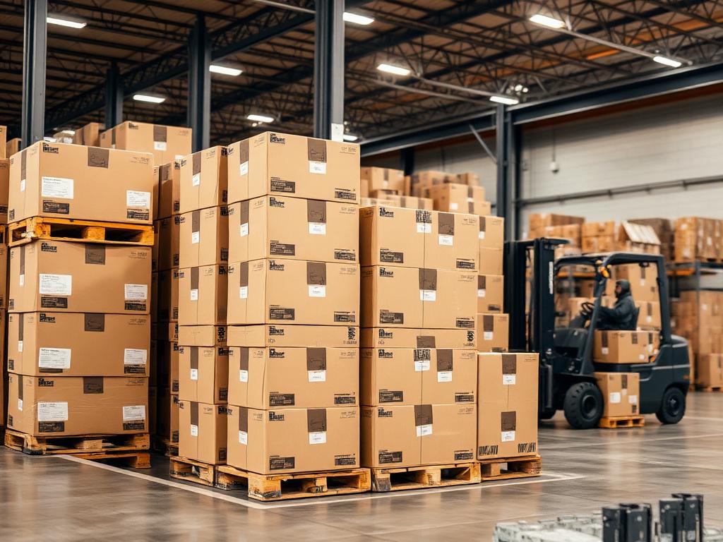 Packed products ready for dispatch